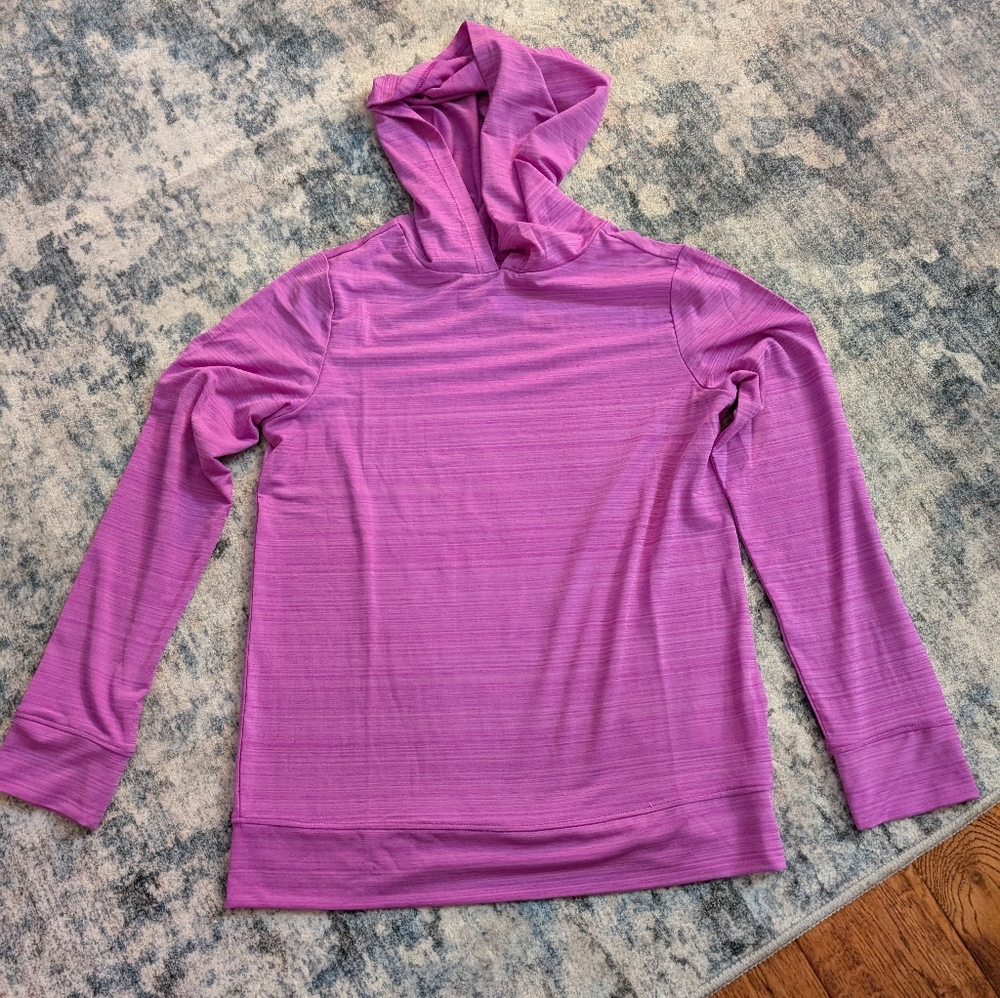 Land's End Girl's Long Sleeve Hooded UPF/UV 50 Top Shirt Size M(8) NWT